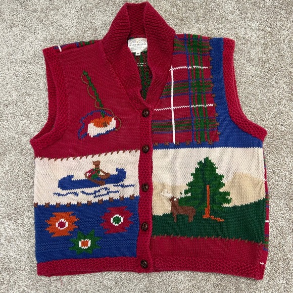 Vintage Susan Bristol Cardigan Sweater Women Size Medium 90s Outdoor Camping - Picture 2 of 8